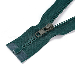 服飾材料  ナイロンと樹脂のジッパー  合金ジッパープラー付き  ファスナー部品  ティール  77.5x3.3cm&nbsp;FIND-WH0031-A-12