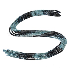 天然ブルートルマリンビーズ連売り  多面カット  ロンデル  3x2mm  穴：0.6mm  約194個/連  15.28''（38.8センチメートル）&nbsp;G-B088-D12-01