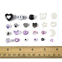 DIYジュエリー作りのパーツキット  アクリル、ABSプラスチック、模造真珠、ポリマー粘土ビーズを含む  ABSパールプラスチックカボション  ミックスカラー  9x4mm  穴：1.7mm&nbsp;DIY-FS0010-12