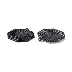 合金ペンダント  クモの巣  電気泳動黒  32x28x2mm  穴：1.5mm&nbsp;PALLOY-F281-22EB