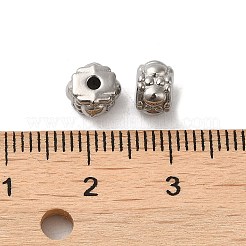 変色しにくい304ステンレススチールビーズ  ハートを持つキューブ  ステンレス鋼色  6x4.5mm  穴：1.6mm&nbsp;STAS-I203-34P