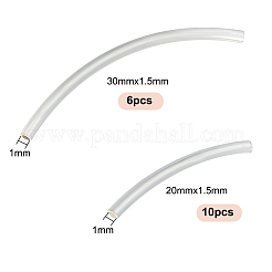 スタイルチューブ16個、スターリングシルバービーズ925個  銀  20~30x1.5mm  穴：1mm&nbsp;STER-GO0001-11