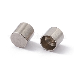 変色しにくい201ステンレススチールコードエンド  エンドキャップ  コラム  ステンレス鋼色  8x8mm  内径：6.8mm&nbsp;STAS-G288-01E-P