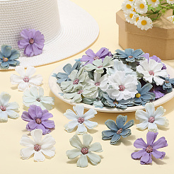 布製造花ヘッド120色6個  diyの工芸品の結婚式の家の装飾のため  ミックスカラー  50x50x11mm  穴：2.3mm  20個/カラー&nbsp;AJEW-SP0001-45
