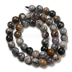 天然石の碧玉ジャスパービーズ連売り  草花石  ラウンド  8mm  穴：1mm  約46個/連  15.20''（38.6センチメートル）&nbsp;G-R494-A23-03