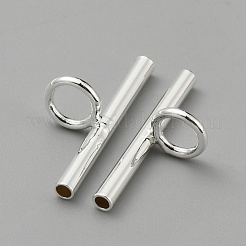 真鍮チューブベイル  ループベイル  チューブ  銀  8x20x6mm  穴：4mm&nbsp;DIY-WH0430-581C-S