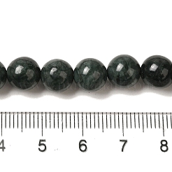 天然黒翡翠ビーズ連売り  ラウンド  6mm  穴：1mm  約58~59個/連  14.57~14.69''（37~37.3センチメートル）&nbsp;G-H067-A03-6MM