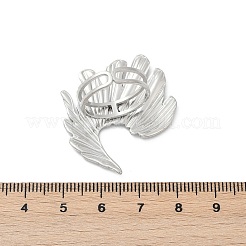 304ステンレススチール製不規則なカフリング  ステンレス鋼色  31.5x34mm  内径：17mm&nbsp;RJEW-D306-09P