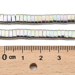 電気メッキ磁気無し合成ヘマタイトビーズ連売り  長方形  2穴  虹メッキ  5x2x2mm  穴：0.8mm  約190~195個/連  15.55~16.73（39.5~42.5センチメートル）&nbsp;G-G089-A02-13