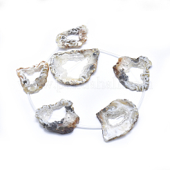天然石瑪瑙ビーズ連売り  ナゲット  30~74x32~59x5~9mm  穴：1mm  約5個/連  15.7インチ（40cm）&nbsp;G-I213-16