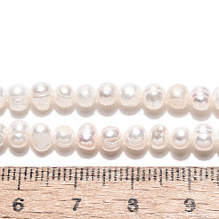 天然養殖淡水パールビーズ連売り  ポテト  乳白色  4~5x4~6mm  穴：0.6mm  約43~45個/連  7.09インチ（18cm）&nbsp;PEAR-N026-01