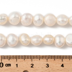 天然養殖淡水パールビーズ連売り  研磨両側  グレード4 A  古いレース  8~9mm  穴：0.6mm  約47~49個/連  13.82''~14.06''（35.1~35.7センチメートル）&nbsp;PEAR-P064-19J-04D