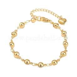 女性用304ステンレススチールリンクブレスレット  ラウンド  ゴールドカラー  7-3/8インチ（18.7cm）&nbsp;BJEW-D359-03G