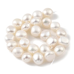 天然養殖淡水パールビーズ連売り  研磨両側  フローラルホワイト  7~8mm  穴：0.5mm  約25個/連  6.89''（17.5センチメートル）&nbsp;PEAR-A006-08G