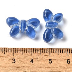 透明なランプワークビーズ  蝶  コーンフラワーブルー  11x19x6mm  穴：1mm  約55~65個/100g&nbsp;LAMP-P065-02A-19