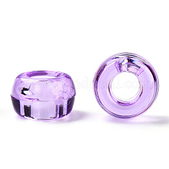透明プラスチックビーズ  バレル  蘭  9x6mm  穴：3.8mm&nbsp;X-KY-T025-01-E04