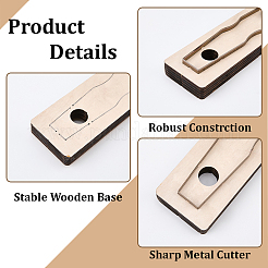 鉄と複合板のカッティングダイ、レザーステンシル  DIYレザークラフト用  長方形  196x58x17.5~24mm  穴：18.5mm&nbsp;DIY-WH20055-111A