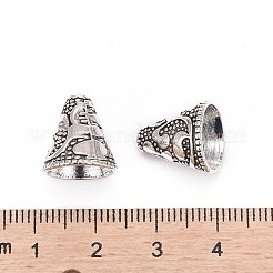 チベット風コーン合金ビーズキャップ  ジュエリー作成用エンドキャップ  アンティークシルバー  13x12mm  穴：2~10mm&nbsp;X-PALLOY-I112-09AS