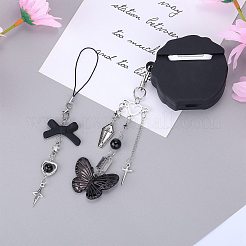 4 個の合金モバイルストラップセット  アクリルビーズで  2 個の tpu 携帯電話ストラップパッチと 2 個のナイロンコードモバイル作成コードループ  ミックスカラー  12.1~16.2cm&nbsp;DIY-SZ0009-99