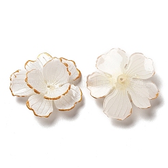 ゴールデンエッジフラワービーズキャップ  DIYのジュエリーには  ベージュ  29~30x18~19mm  穴：1~1.2mm&nbsp;SACR-C002-29