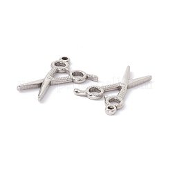 変色しない201ステンレススチールペンダント  はさみ  ステンレス鋼色  33.5x22x2.5mm  穴：2.5mm&nbsp;STAS-C057-12P