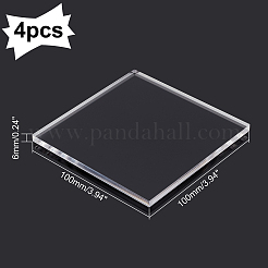 アクリル板4枚  正方形  透明  100x100x6mm  4pc&nbsp;TACR-OC0001-06