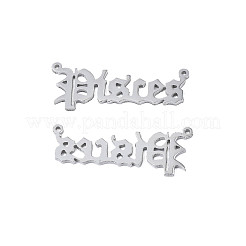 変色しない304ステンレススチールコネクタチャーム  言葉  魚座  10x26x1mm  穴：0.8mm&nbsp;LS-STAS-N095-136E