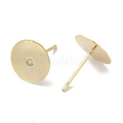 真鍮スタッドイヤリングを見つける  鉛フリー＆カドミウムフリー  ラウンド  24KGP本金メッキ  12x10mm  ピン：1mm&nbsp;KK-K383-05B-G