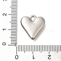 変色防止304ステンレススチールペンダント  ハートチャーム  ステンレス鋼色  16.5x15.5x3.5mm  穴：2mm&nbsp;STAS-I321-75P