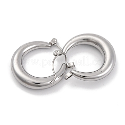変色しないムーンステンレススチールフープピアス  ステンレス鋼色  29x18.5mm&nbsp;EJEW-H013-10P