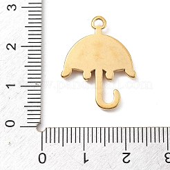 304ステンレスペンダント  アンブレラチャーム  18KGP本金メッキ  23x18.5x2.5mm  穴：2mm&nbsp;STAS-I334-11G
