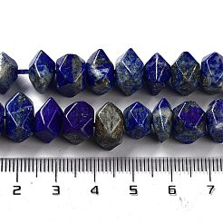 天然石ラピスラズリビーズ連売り  ナゲット  多面カット  6~8x10.5~14x8~9.5mm  穴：1.2mm  約57~61個/連  15.16''~15.39''（38.5~39.1センチメートル）&nbsp;G-D091-A24