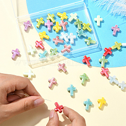 45色の釉薬をかけた磁器ビーズ9個  光沢のあるセラミックビーズ  クロス  ミックスカラー  16~17x13~13.5x5.5mm  穴：1.4mm  5個/カラー&nbsp;PORC-CJ0001-12