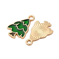 クリスマス合金エナメルペンダント  ゴールドカラー  クリスマスツリー  20x13.5x1.5mm  穴：2mm&nbsp;ENAM-K080-01A-G