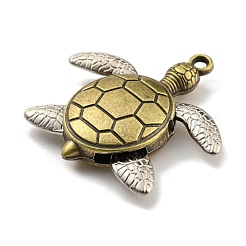 合金ペンダント  カメ  カドミウムフリー＆鉛フリー  アンティークブロンズ·プラチナ  38.5x38x8mm  穴：2mm&nbsp;FIND-C052-13AB