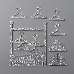 透明アクリルイヤリングディスプレイスタンド  スパンコール  コートハンガー形状  透明  完成品：12x6x15cm  穴：2mm  約11個/セット&nbsp;EDIS-WH0021-06B
