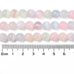 マカロンカラーの天然セレナイトビーズ連売り  染め  ラウンド  ミックスカラー  6mm  穴：1mm  約65個/連  15.35''（39センチメートル）&nbsp;G-Q162-A01-02A-02