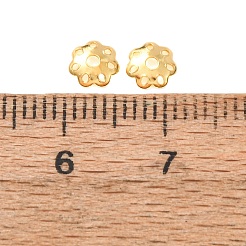 925スターリングシルバービーズキャップ  マルチ花弁  花  18KGP本金メッキ  5x1.2mm  穴：1.2mm  約250個/10g&nbsp;STER-C007-03C-G