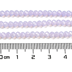 ベーキングペイント透明ガラスビーズ連売り  模造オパール  多面カット  ラウンド  ライラック  3.5x3mm  穴：0.7mm  約105~110個/連  29~31cm&nbsp;DGLA-A034-J3mm-B06