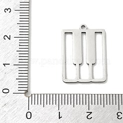 ステンレスペンダント201個  ピアノの鍵盤チャーム  ステンレス鋼色  21x15x1mm  穴：1.4mm&nbsp;STAS-B136-07P