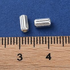 合金のスペーサービーズ  長持ちメッキ  溝付き柱形状  銀  6x3mm  穴：1.2mm&nbsp;PALLOY-F309-28S