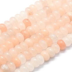 天然石ピンクアベンチュリンビーズ連売り  ロンデル  8x5mm  穴：1mm  約69個/連  14.9インチ&nbsp;G-E507-03B