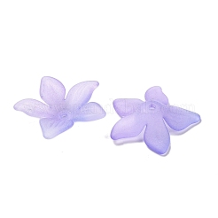 透明アクリルビーズキャップ  5  - 花びらの花  ライラック  24x25.5x5.5mm  穴：1.5mm  550個/ 500g&nbsp;OACR-B022-02A