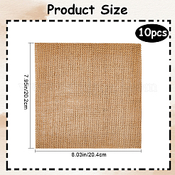 リネン生地  DIY クリスマス結婚式の装飾クラフト用  正方形  淡い茶色  20.4x20.2x0.1cm&nbsp;DIY-WH0530-66A