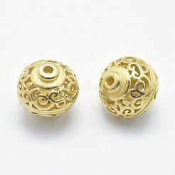 真鍮製透かしビーズ  鉛フリー＆カドミウムフリー＆ニッケルフリー  ランタン  生（メッキなし）  9.5x10mm  穴：1mm&nbsp;KK-K186-84C-RS