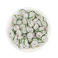 真鍮製のラインストーンビーズ  カドミウムフリー＆鉛フリー  グレードA  ラウンド  銀色のメッキ  グリーン  サイズ：直径約10mm  穴：1.2mm&nbsp;RB-H041-6