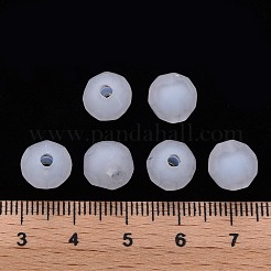 透明なアクリルビーズ  二層ビーズ  艶消し  多面カット  ラウンド  コーンフラワーブルー  9.5x9.5mm  穴：2mm  約1041個/500g&nbsp;TACR-S152-04C-SS2113