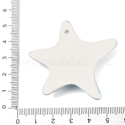 手作りの磁器の大きなペンダント  ヒトデ  空色  51x52.50x11mm  穴：1.80mm&nbsp;X-PORC-D026-01A