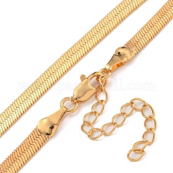 女性用真鍮フラットスネークチェーンネックレス  18KGP本金メッキ  17.95インチ（45.6cm）&nbsp;NJEW-U011-13G
