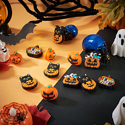 ハロウィーンテーマシリコンフォーカルビーズ12スタイル6個  ミックスカラー  混合図形  21~30x21~27.5x6.5~17mm  穴：2~3mm  2個/スタイル&nbsp;SIL-TA0003-26
